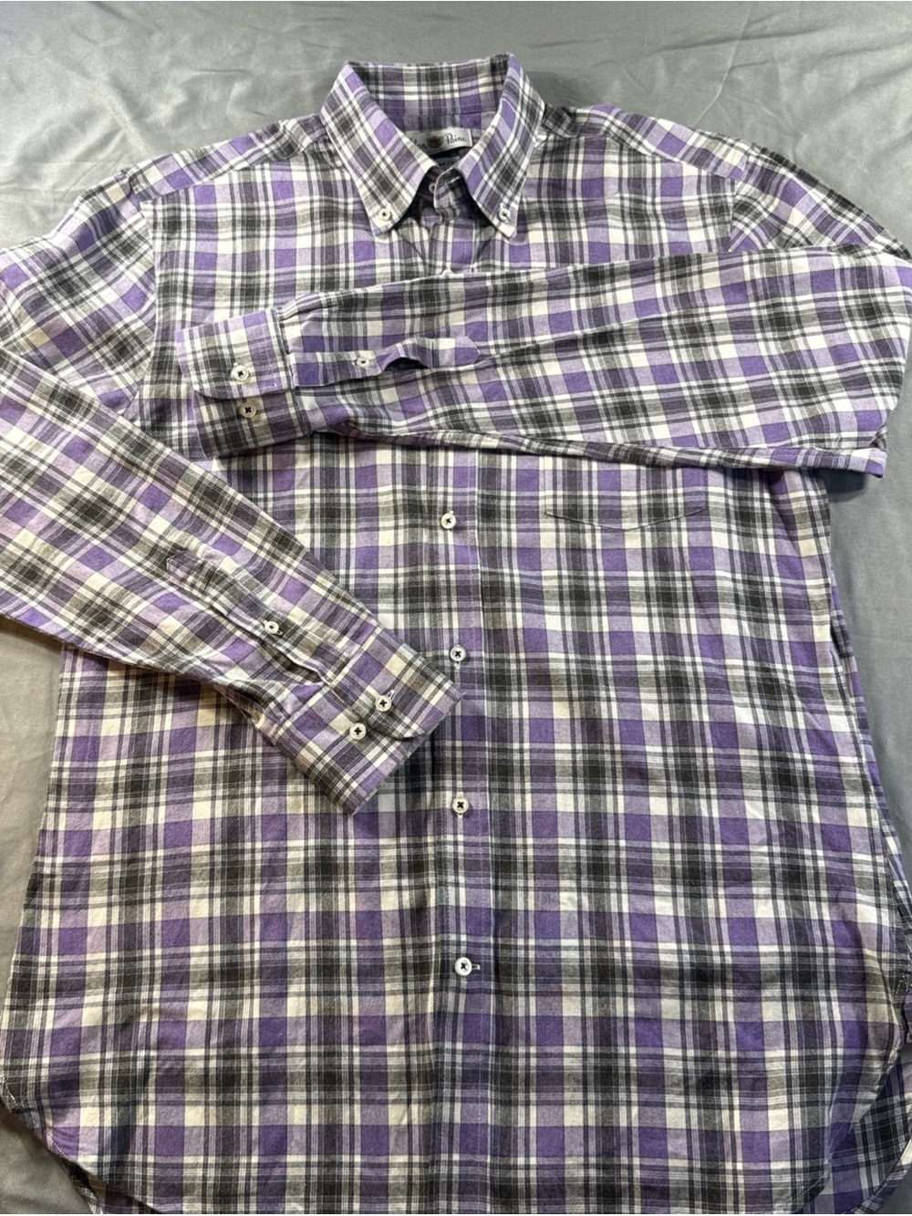 Alan Paine Men’s Purple Plaid Casual Button-Down Shirt - Updated Fit